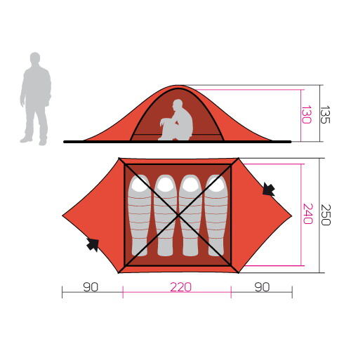 Tent HANNAH CAMPING SPRUCE 4, parrot green