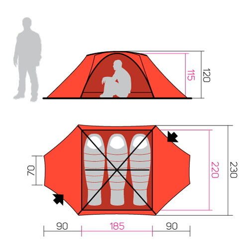 Tent HANNAH CAMPING COVERT 3 WS